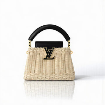 Louis Vuitton Capucines Mini 21cm Black Rattan & Leather