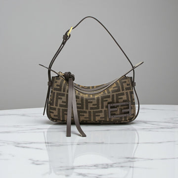 Fendi Simply Mini Bag with Leather Trim and FF Fabric – 22 cm