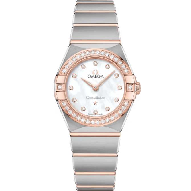 Omega Constellation – 27mm Rose Gold & Steel with Zircon
