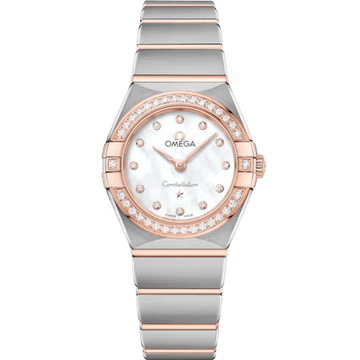 Omega Constellation – 27mm Rose Gold & Steel with Zircon