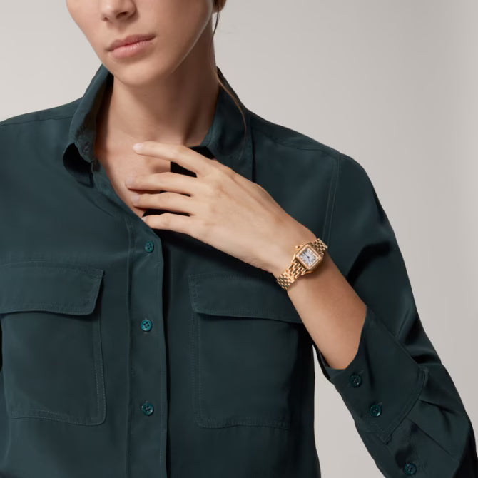 Panthère de Cartier Small 23x30mm Rose Gold Zircon Quartz