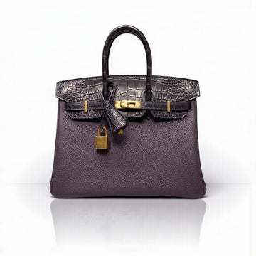 Hermès Birkin 25 Touch Raisin Togo & Alligator Bag