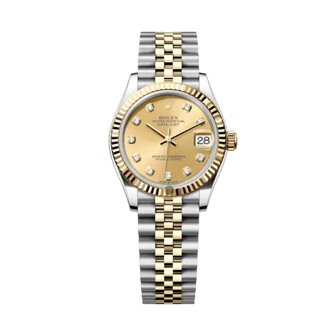 Datejust Oyster 31mm – Yellow Zircon Dial & Gold Steel