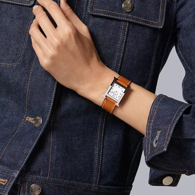 Heure H Watch Medium Model – 30mm Stainless Steel & Leather Strap