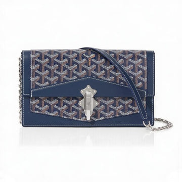 Goyard Duchesse Marie-Caroline Bag 25cm Navy Blue Canvas & Calfskin