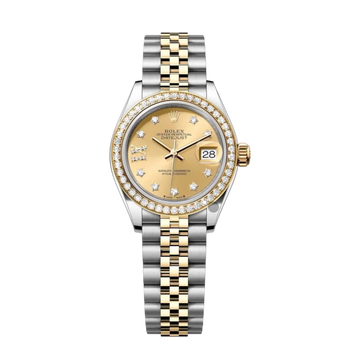 Lady-Datejust Oyster 28mm – Two-Toned Strap, Yellow Zircon Dial, Steel