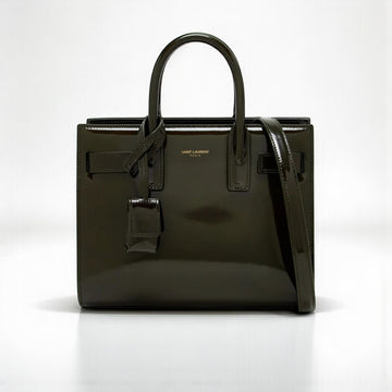 YSL Sac De Jour Nano Bag Green Patent Leather 22cm