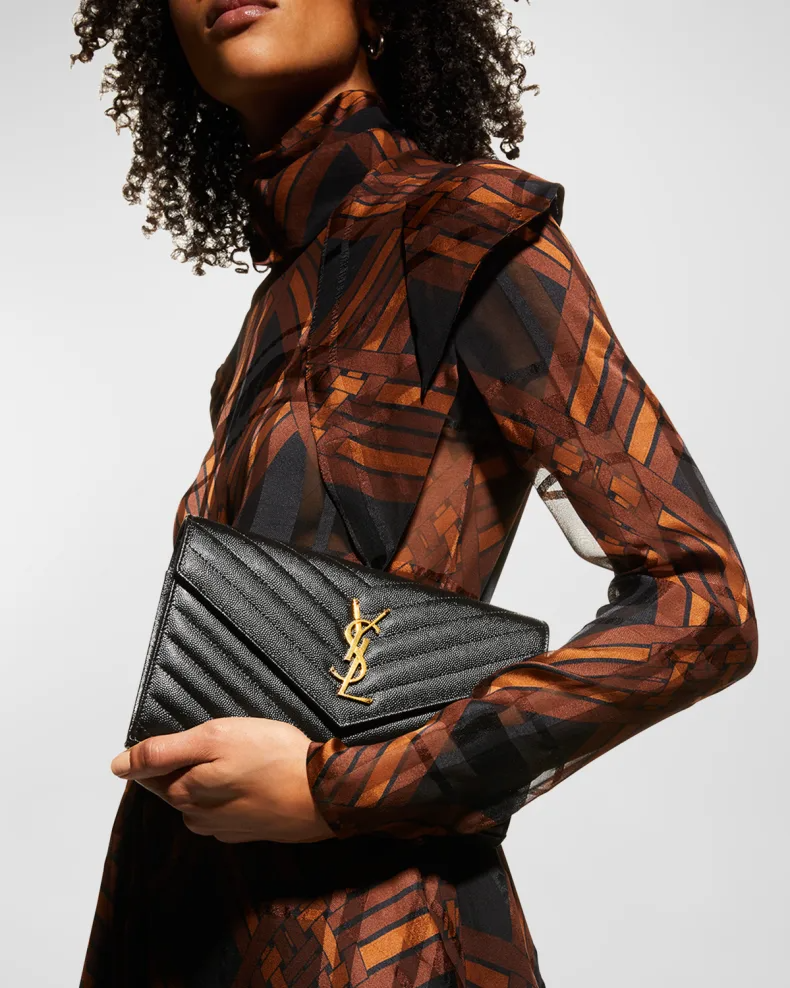 YSL Cassandre Envelope Chain Bag Black – Quilted Calf Leather, Gold Hardware