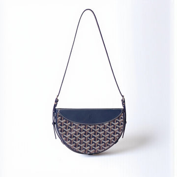 Goyard Hirondelle Bag 25cm Navy Blue Canvas & Calfskin