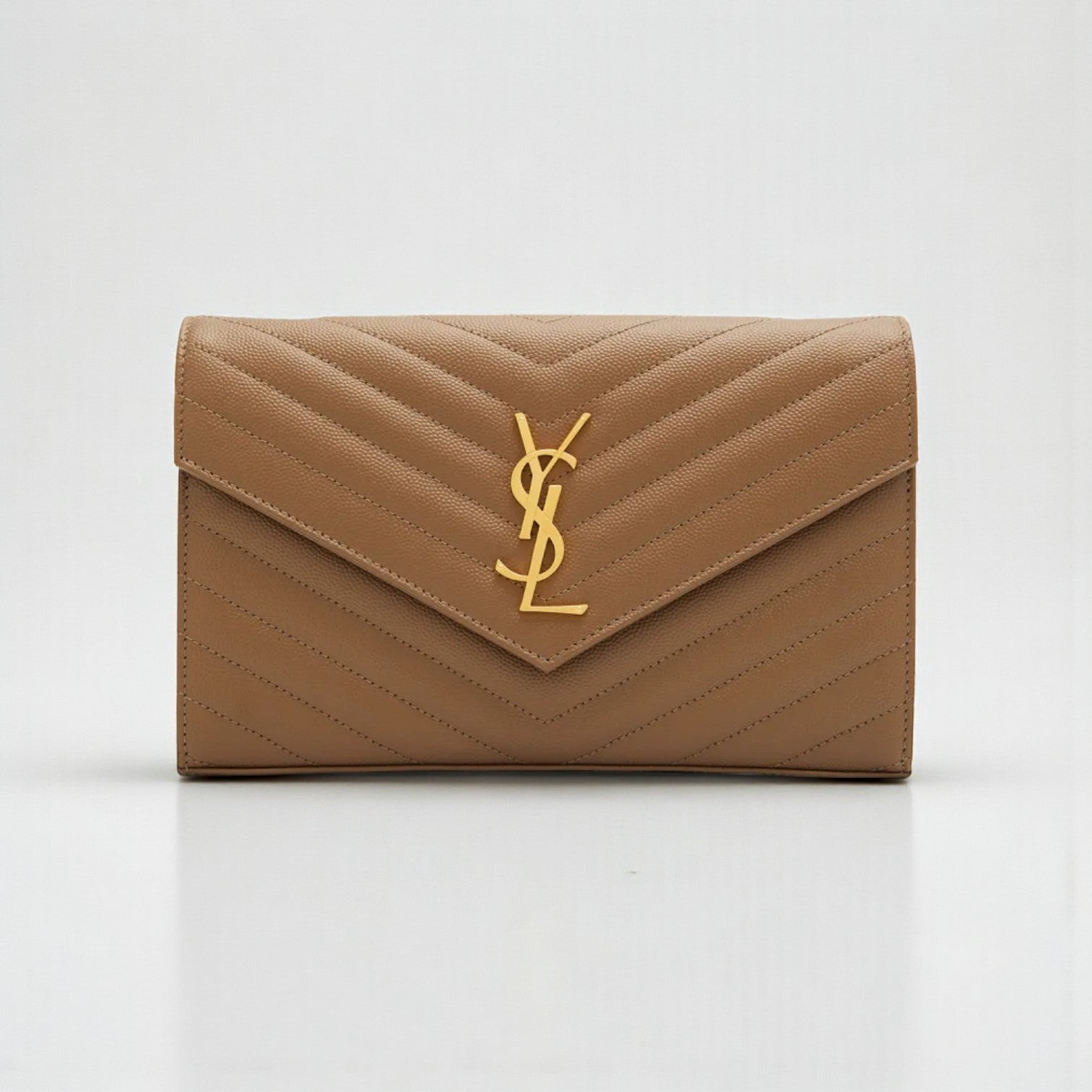 YSL Cassandre Envelope Chain Bag Brown – Quilted Calf Leather