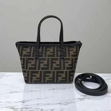 Fendi Mini Roll FF Bag Brown Chenille, 14 cm