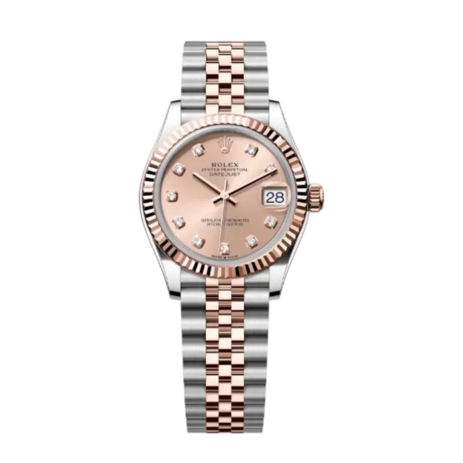 Datejust Oyster 31mm – Pink Zircon Dial with White & Rose Gold