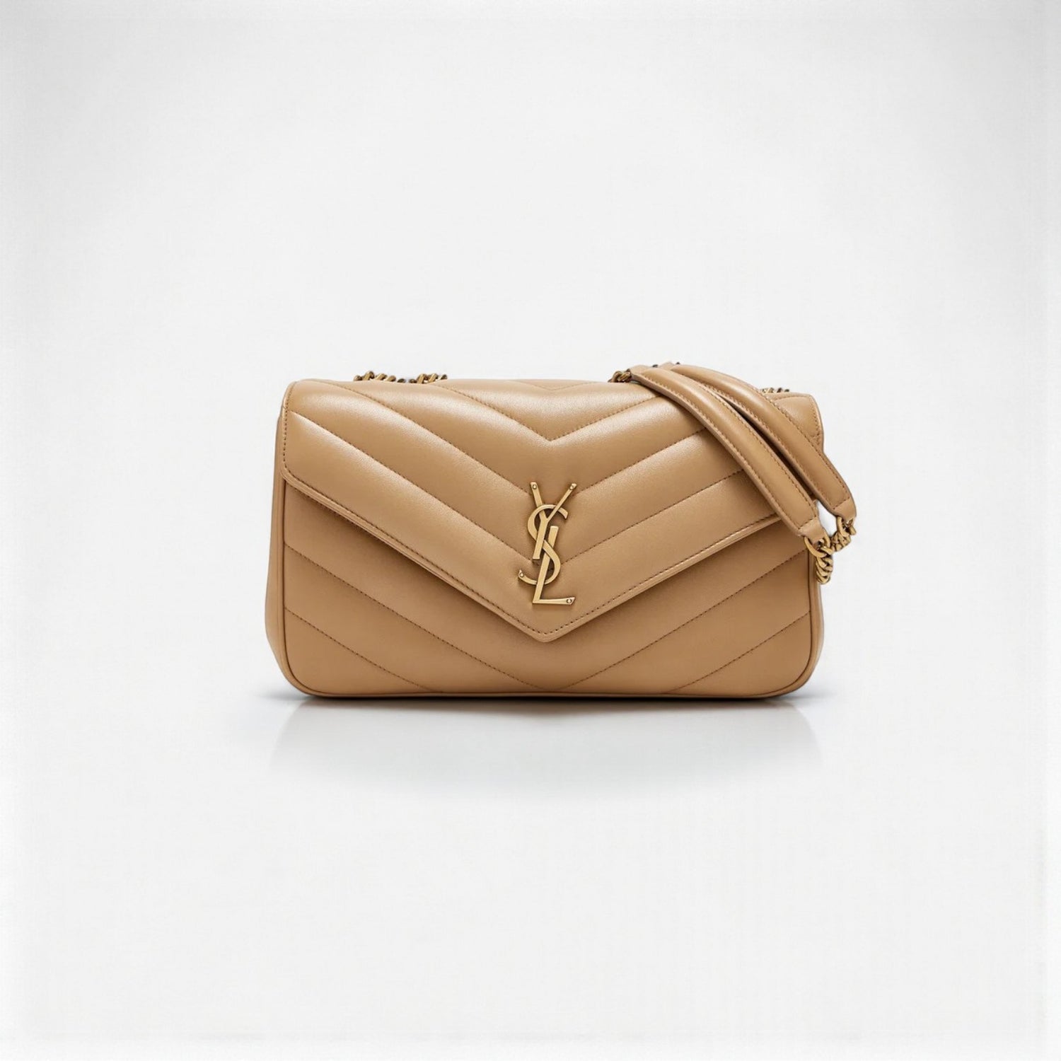 YSL Loulou Mini Bag Beige – Soft Lambskin Leather