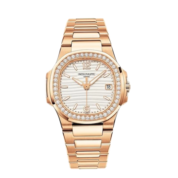 Nautilus Quartz Ladies Watch – 32mm Rose Gold, Stainless Steel, Zircon