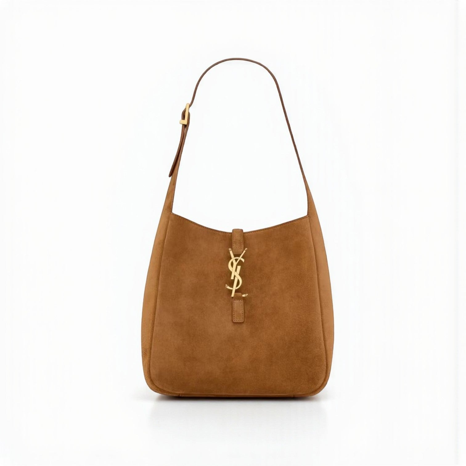 YSL Le 5 A 7 Caramel Cognac Suede 22cm Bag
