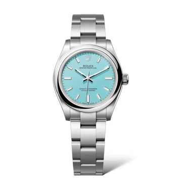 Datejust 31mm – White Gold, Turquoise Dial, Self-Winding Steel