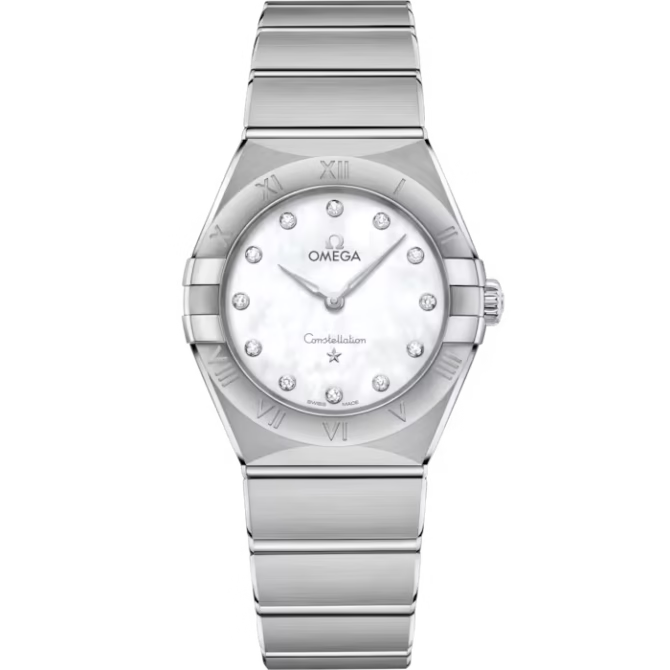 Omega Constellation – 27mm White Gold, White Dial, Stainless Steel