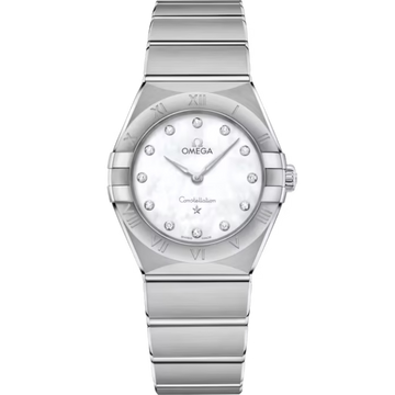 Omega Constellation – 27mm White Gold, White Dial, Stainless Steel