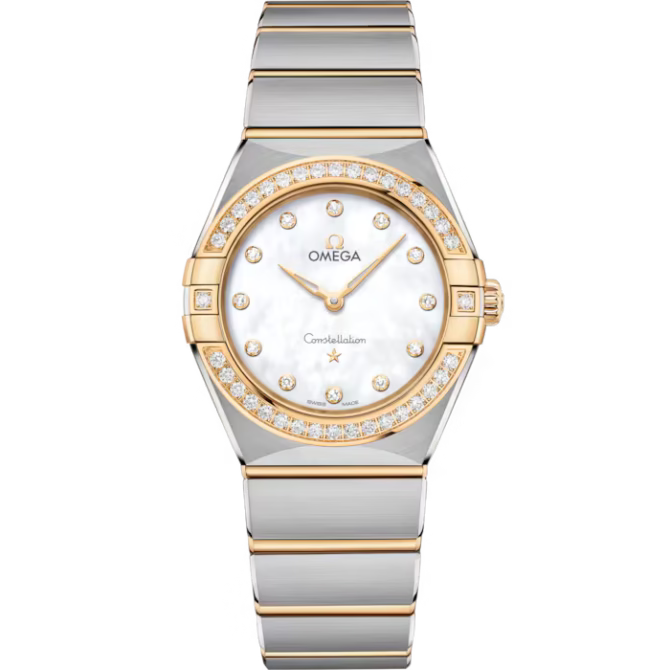Omega Constellation – 27mm Yellow Gold & Steel with Zircon