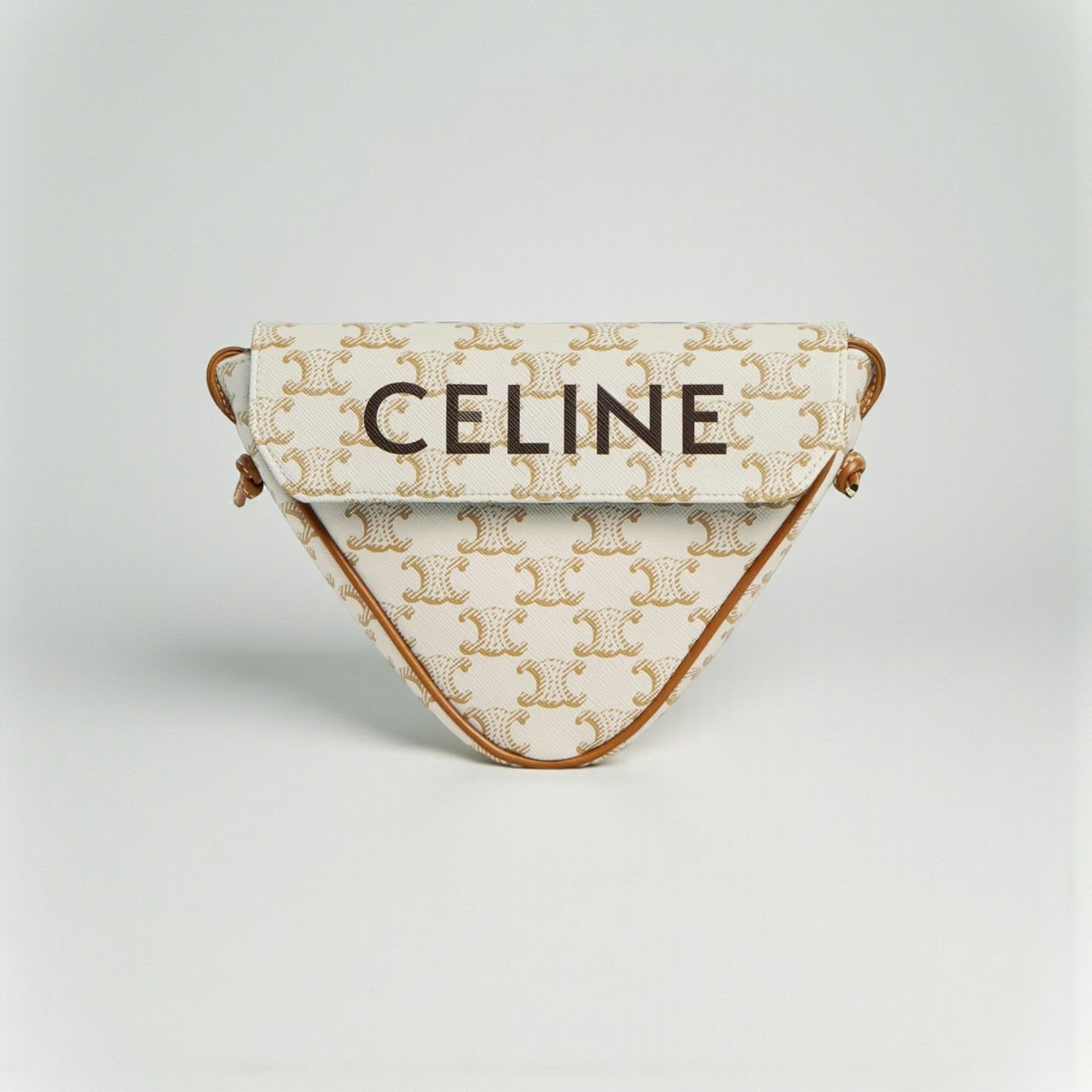 Celine Triangle Bag Triomphe Canvas 12x16x4cm