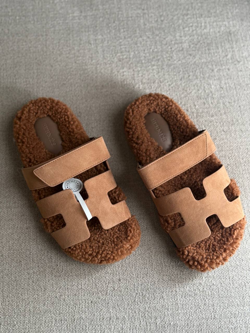 Hermes Chypre Sandal, Chamois Leather Upper, Rubber Sole