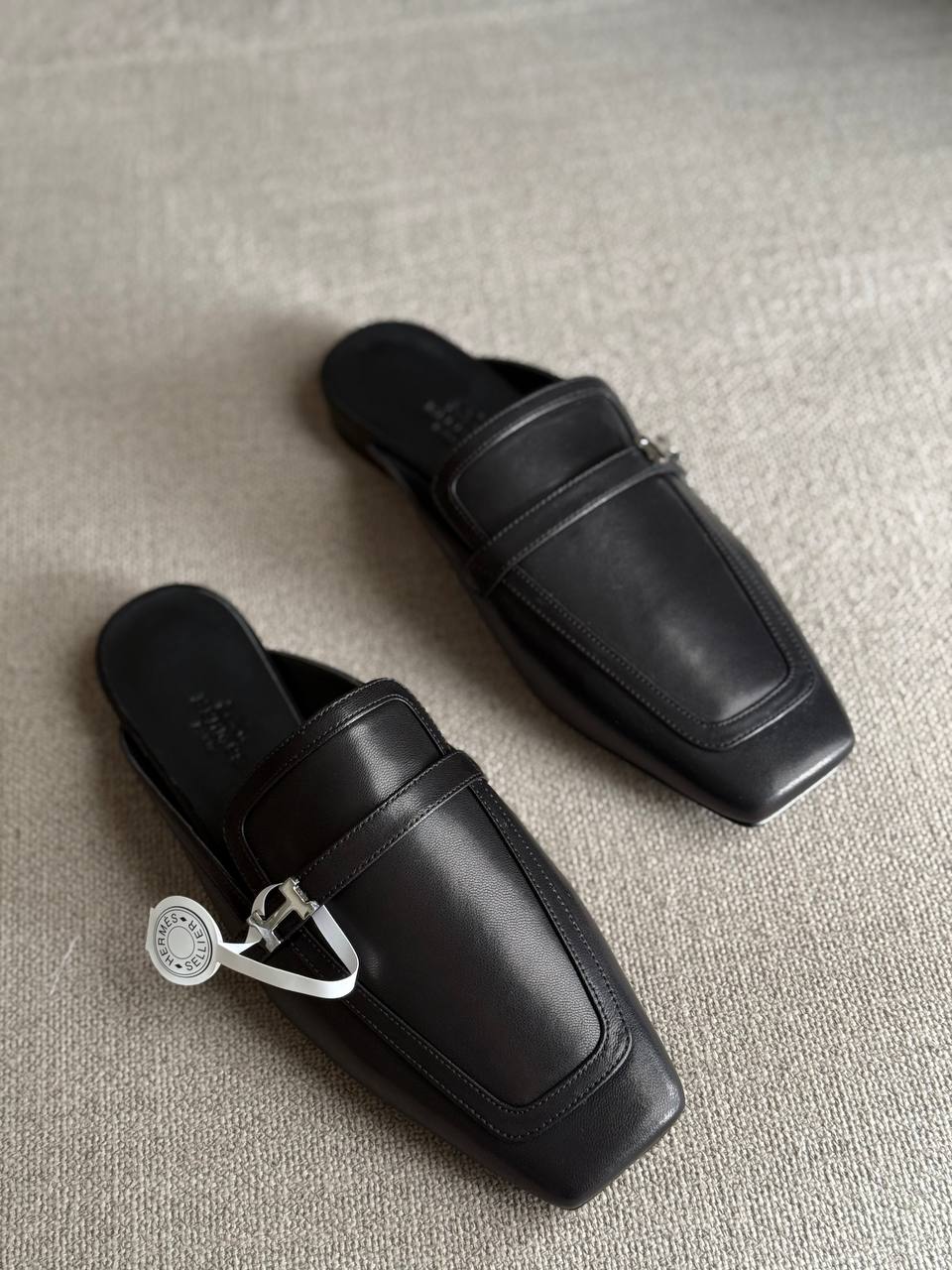 Hermes Groupie Mule, Calfskin Upper, Dermal Outsole