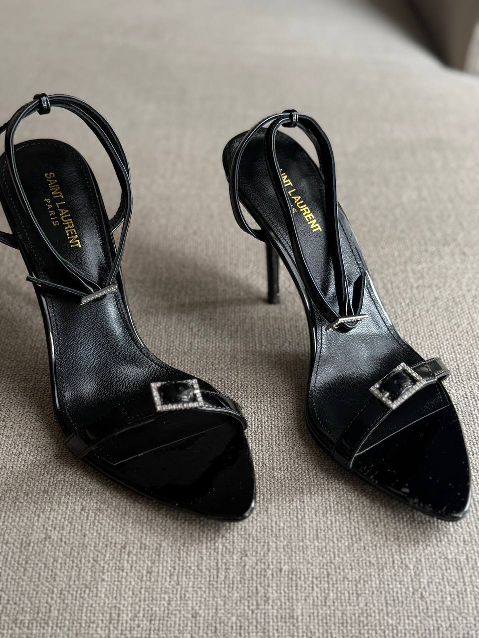 YSL Claude Patent Leather Heels, 4.5" Heels, Box Damaged