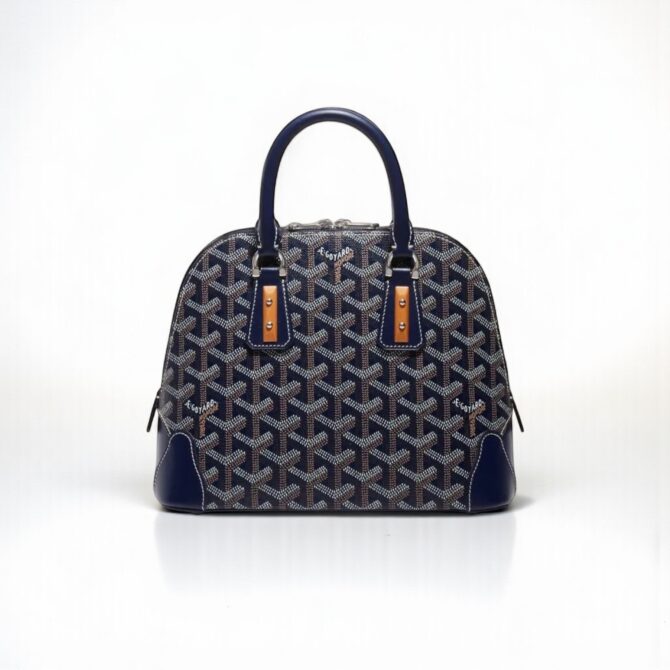 Goyard Vendôme Mini Bag 23cm Navy Blue Canvas & Calfskin