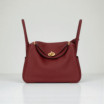 Hermès Lindy Mini Bag in Rouge H Clemence Leather with Gold Hardware