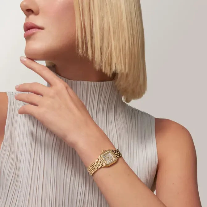 Panthère de Cartier Small 30x22mm Yellow Gold Zircon Watch