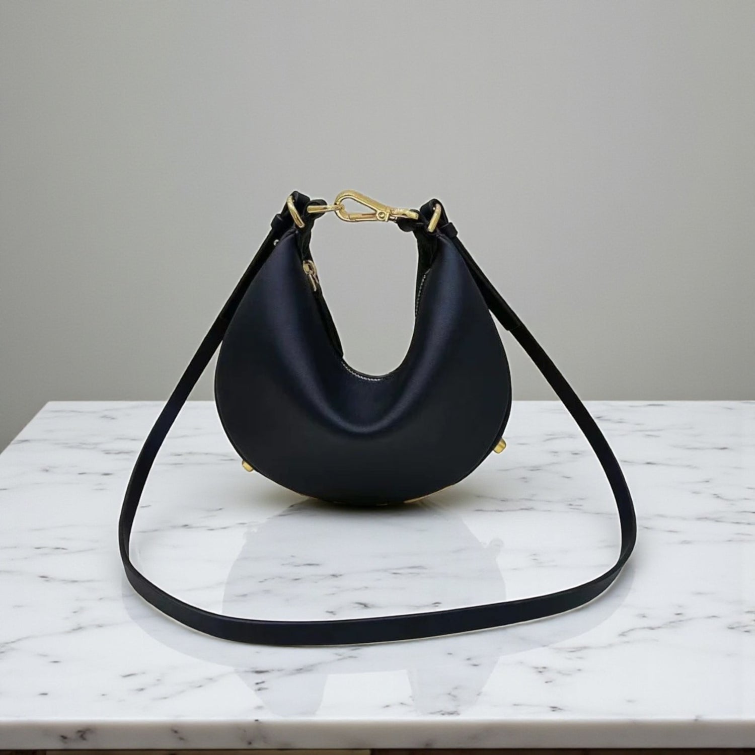 Fendi Fendigraphy Mini Bag Black with Gold Lettering, 17 cm