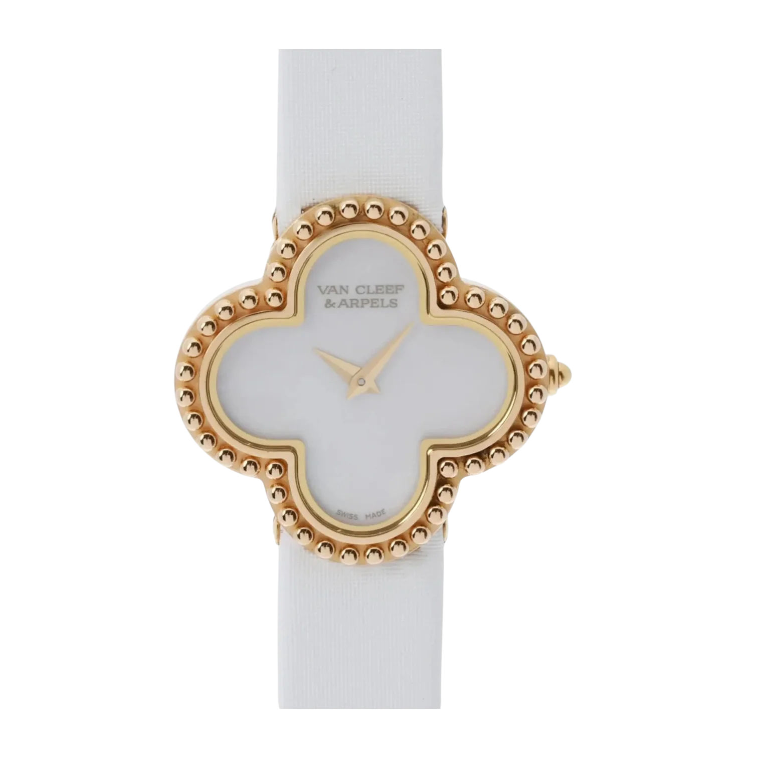 Alhambra Watch – 30mm Mother-of-Pearl, Zircon, Satin Strap