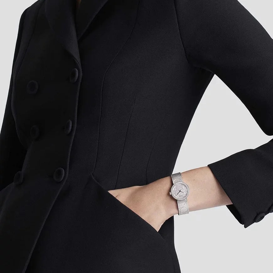 La D My Dior Steel Watch with Elegant Zircon Detailing