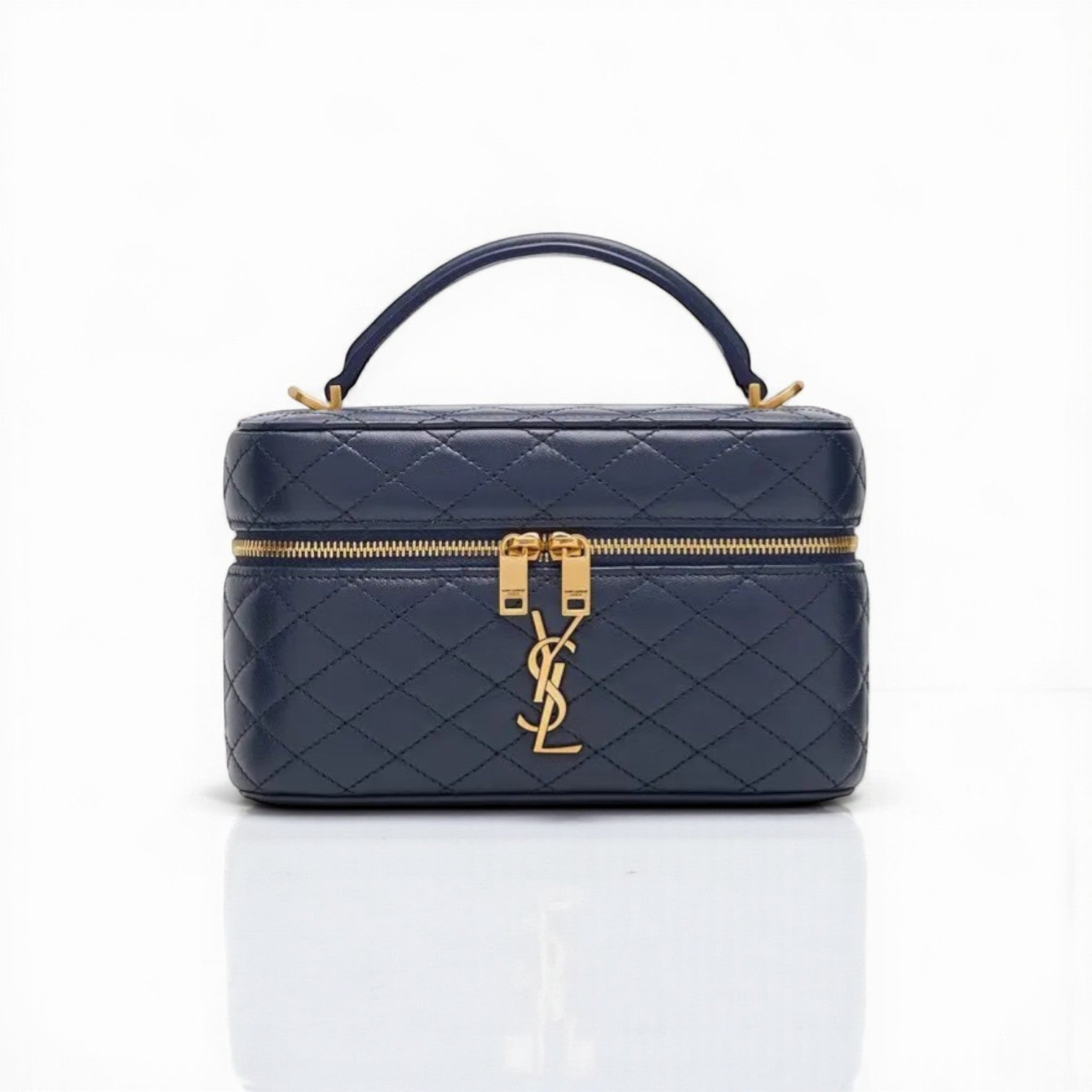 YSL Gaby Vanity Mini Bag 18cm Dark Blue Lambskin Leather