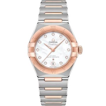 Omega Constellation – 27mm Rose Gold, Stainless Steel, Zircon