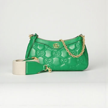 Gucci GG Matelasse Handbag – Green, Smooth Leather