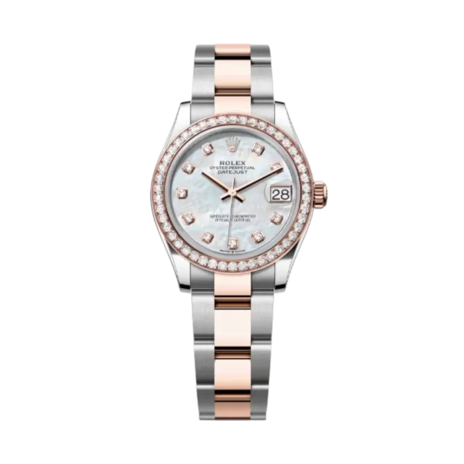 Datejust 31mm – White & Rose Gold, Mother-of-Pearl Dial, Zircon