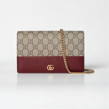 Gucci GG Marmont Bi-Color Mini Chain Bag Red & Beige