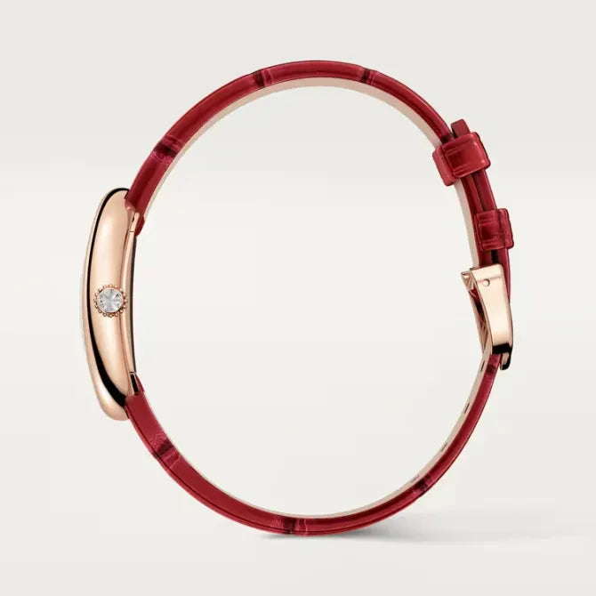 Baignoire Small Model Watch Quartz Red Alligator Strap